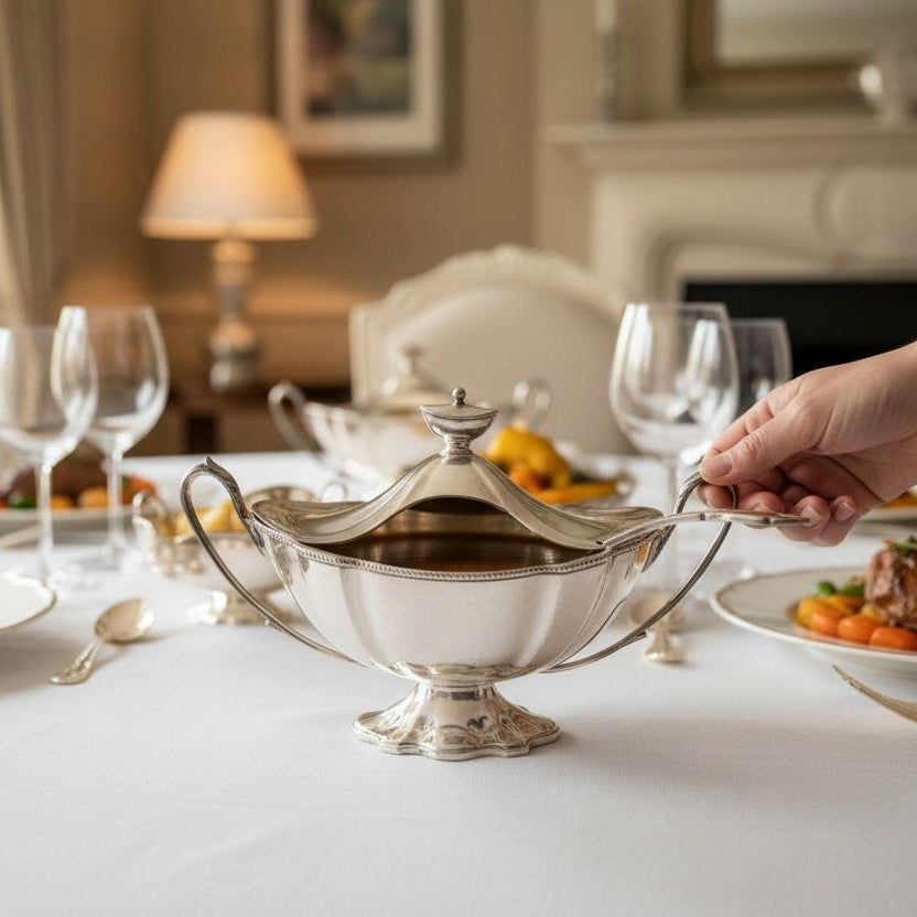 Aurelia Silver Heritage Serving Bowl