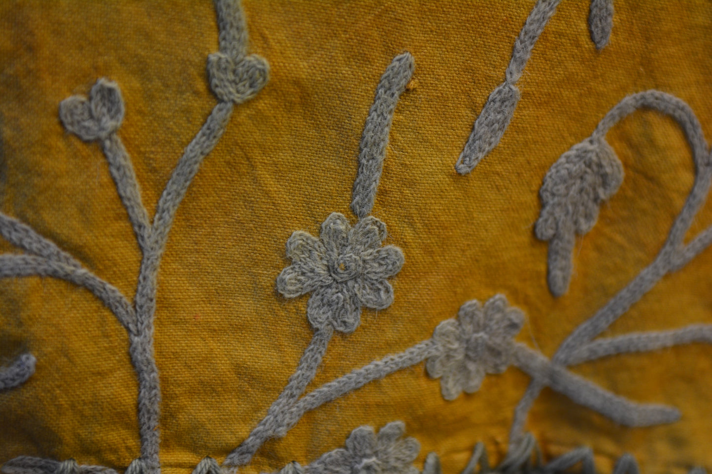 Golden Blooms Mustard Floral Throw