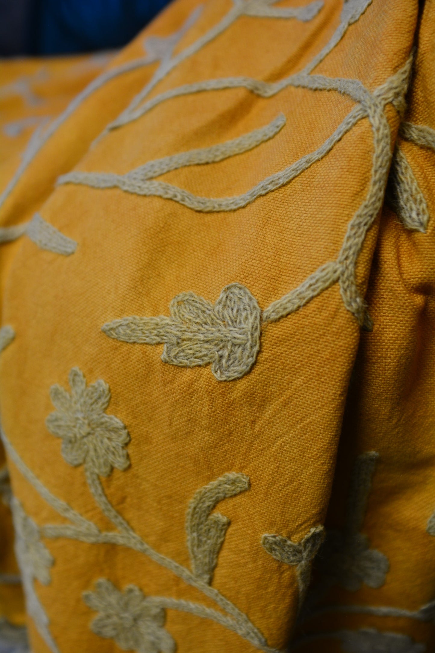 Golden Blooms Mustard Floral Throw