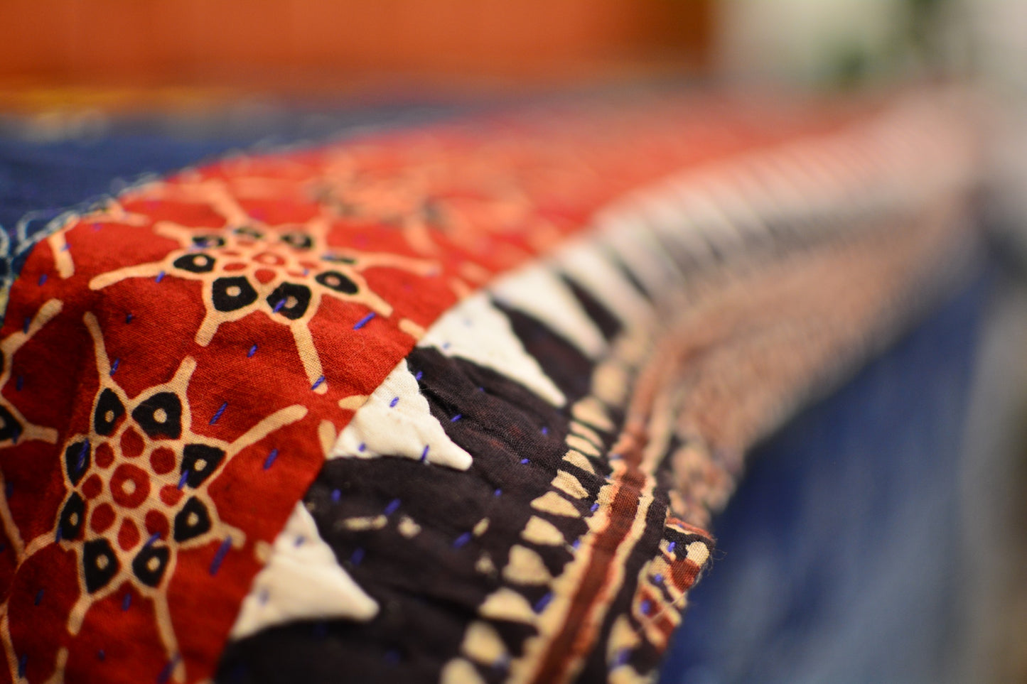 Nushki Ajrak Ralli Organic Sofa Throw and Bed Throw