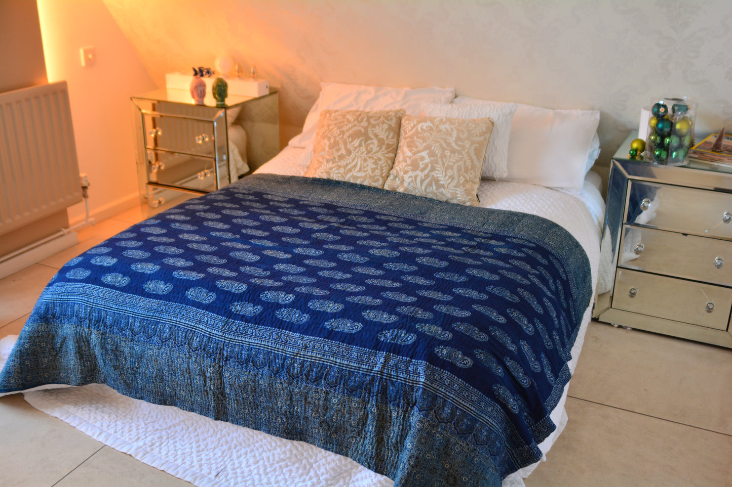 Nushki Ajrak Ralli Organic Sofa Throw and Bed Throw