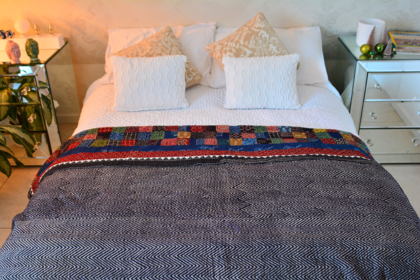 Turbat Ajrak Ralli Organic Sofa Throw and Bed Throw