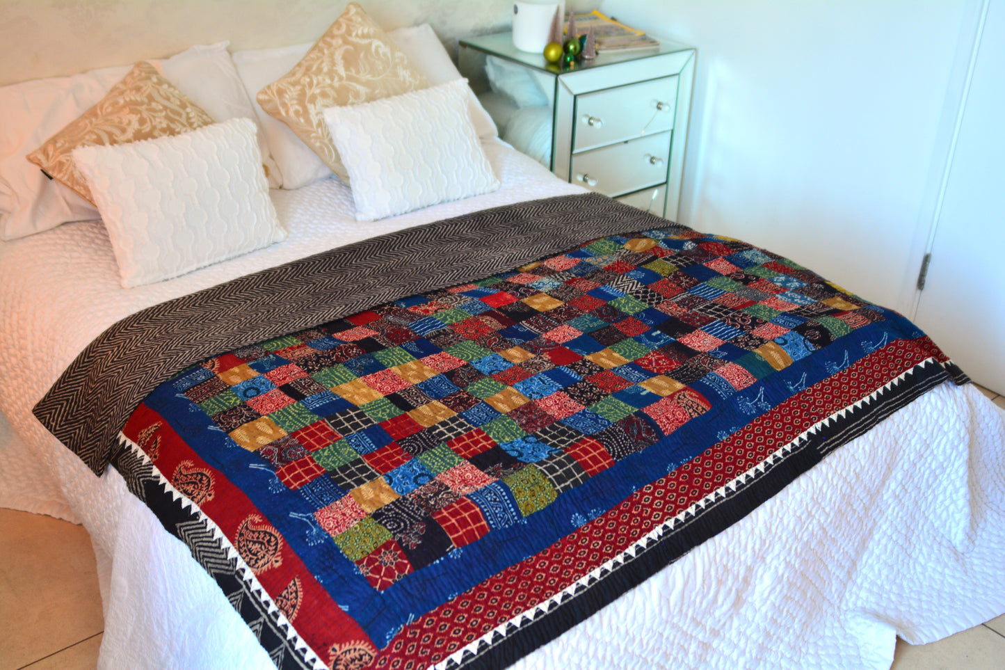 Turbat Ajrak Ralli Organic Sofa Throw and Bed Throw
