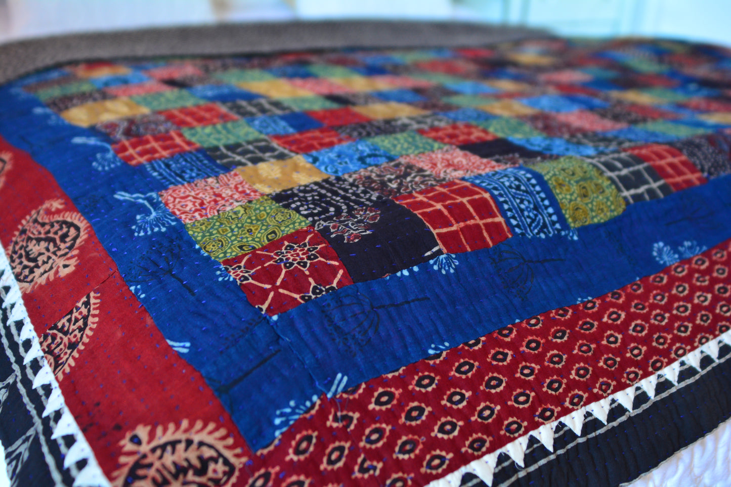 Turbat Ajrak Ralli Organic Sofa Throw and Bed Throw