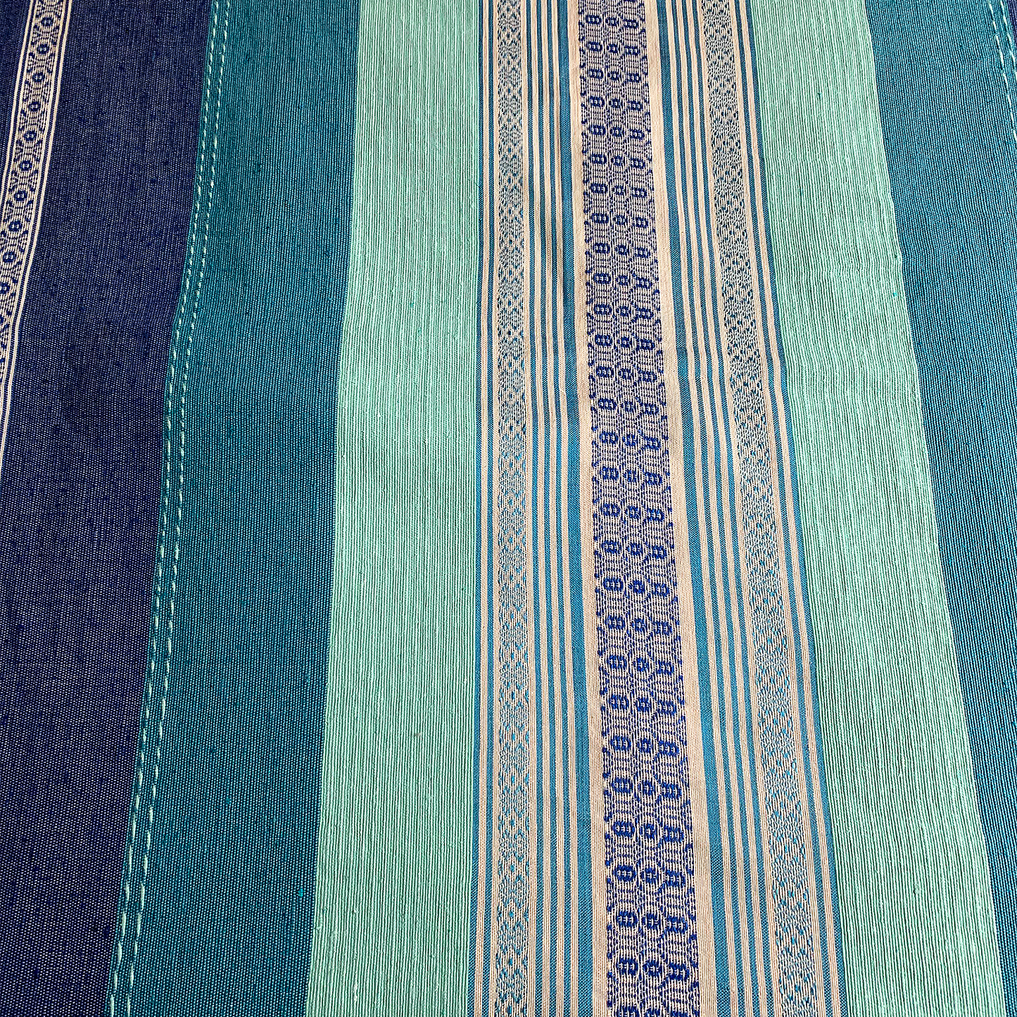 Blue Linear Sofa Throw