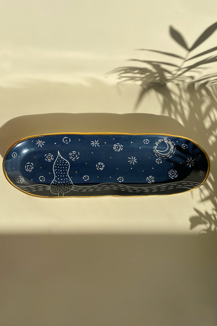 Starry Night Handmade Obi Long Dish