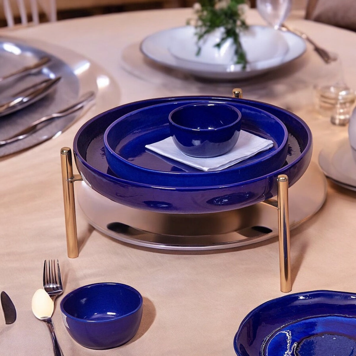 Blue Ceramic Solid Platters