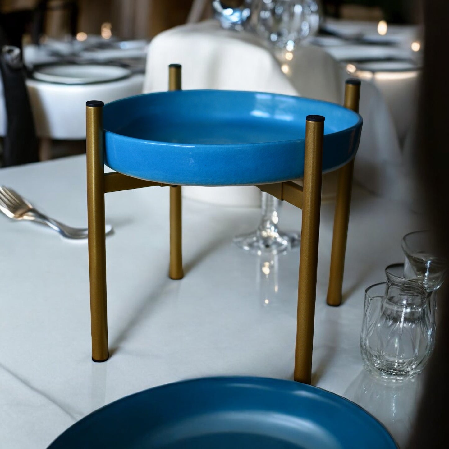 Blue Ceramic Solid Platters