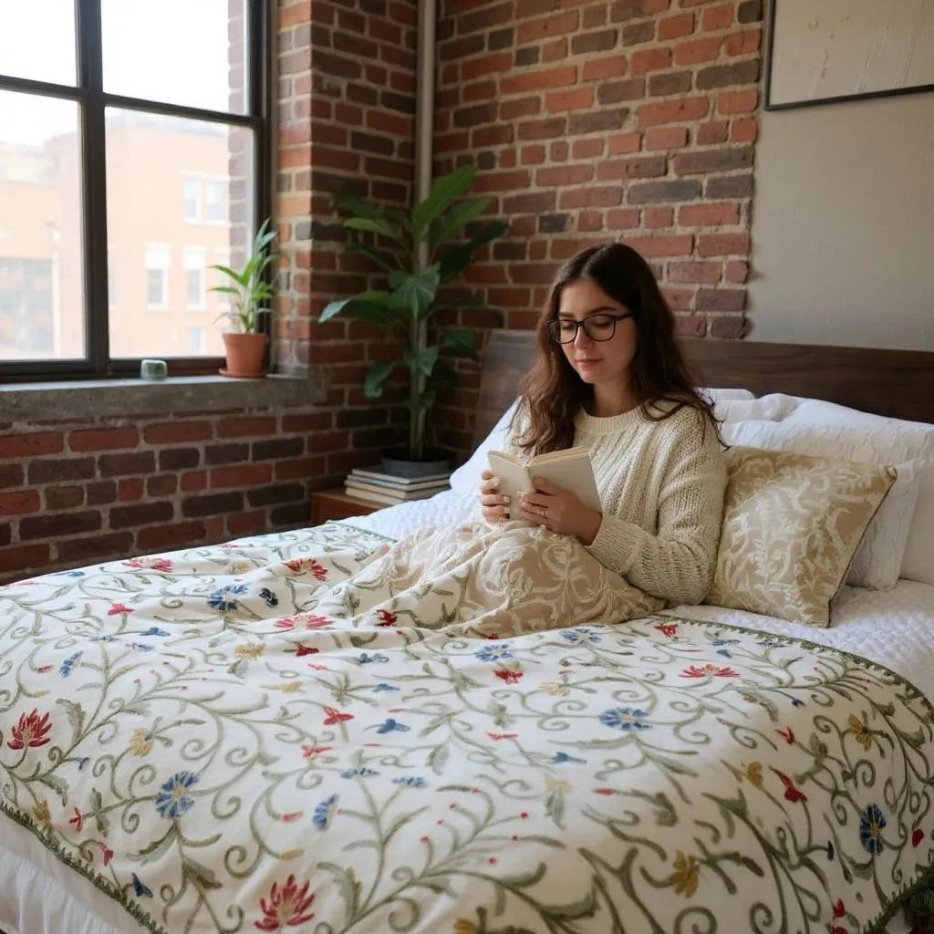 Vintage Daisy Mum Sofa Throw