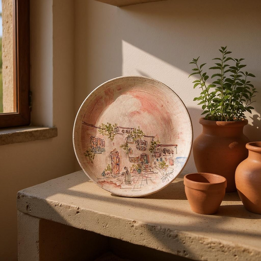 Tuscan Village Hand-Painted Wall Plate
