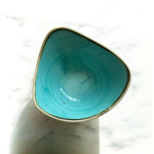 Seafoam Serenity Triangle Bowl – 15.3cm