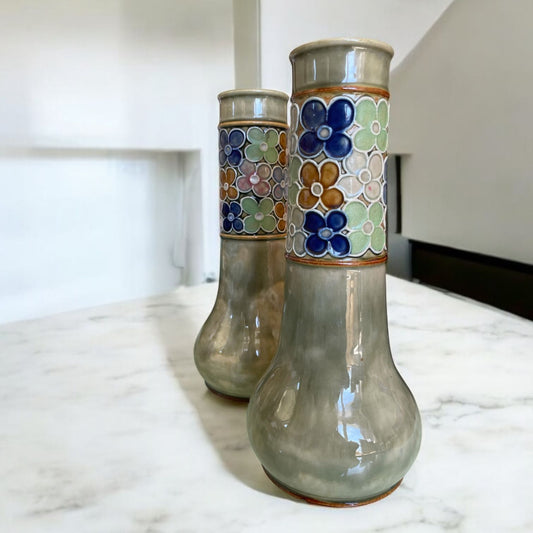 Royal Doulton Vintage Floral Mosaic Vase – Model 7735