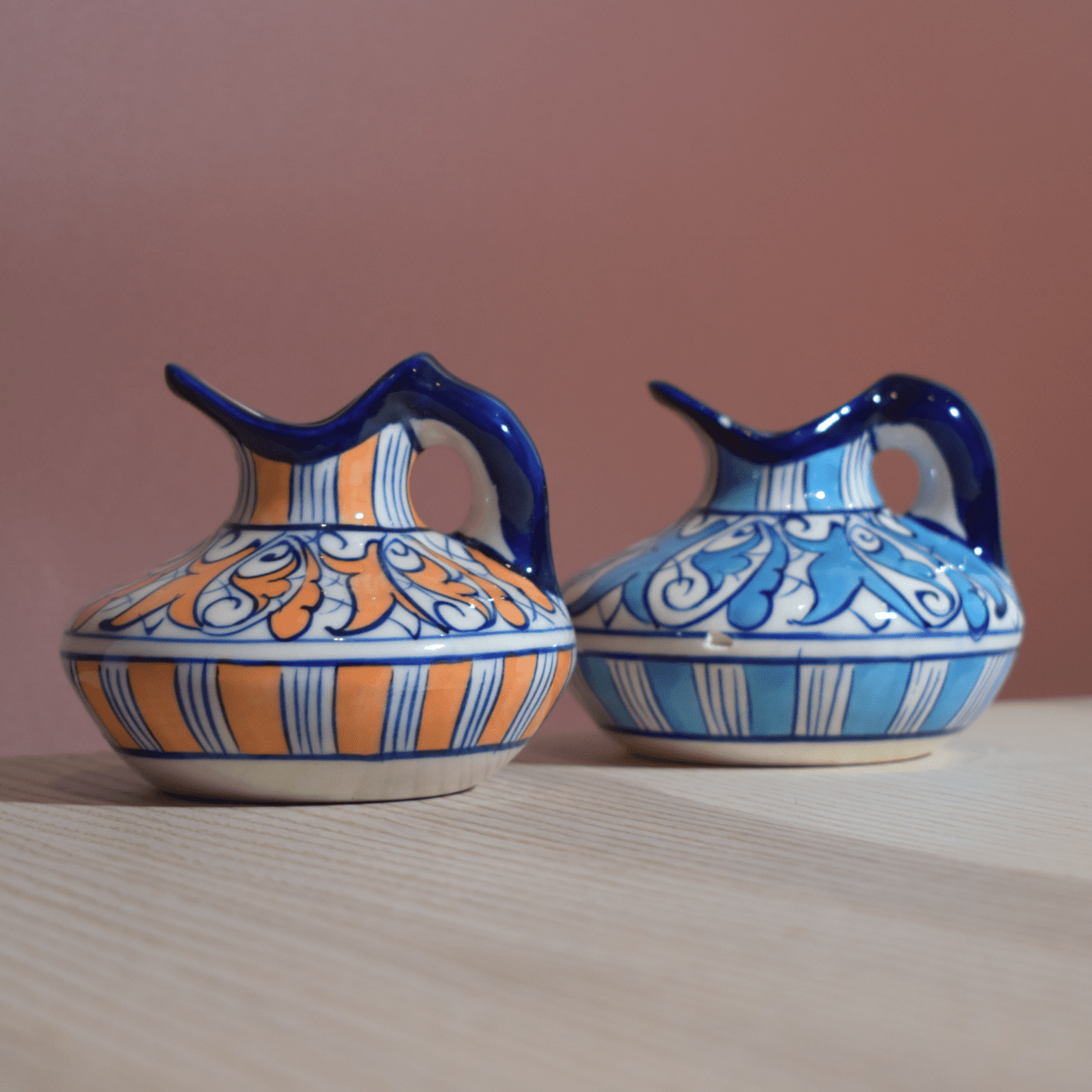 Ceramic Freesia Salad Dressing Jars