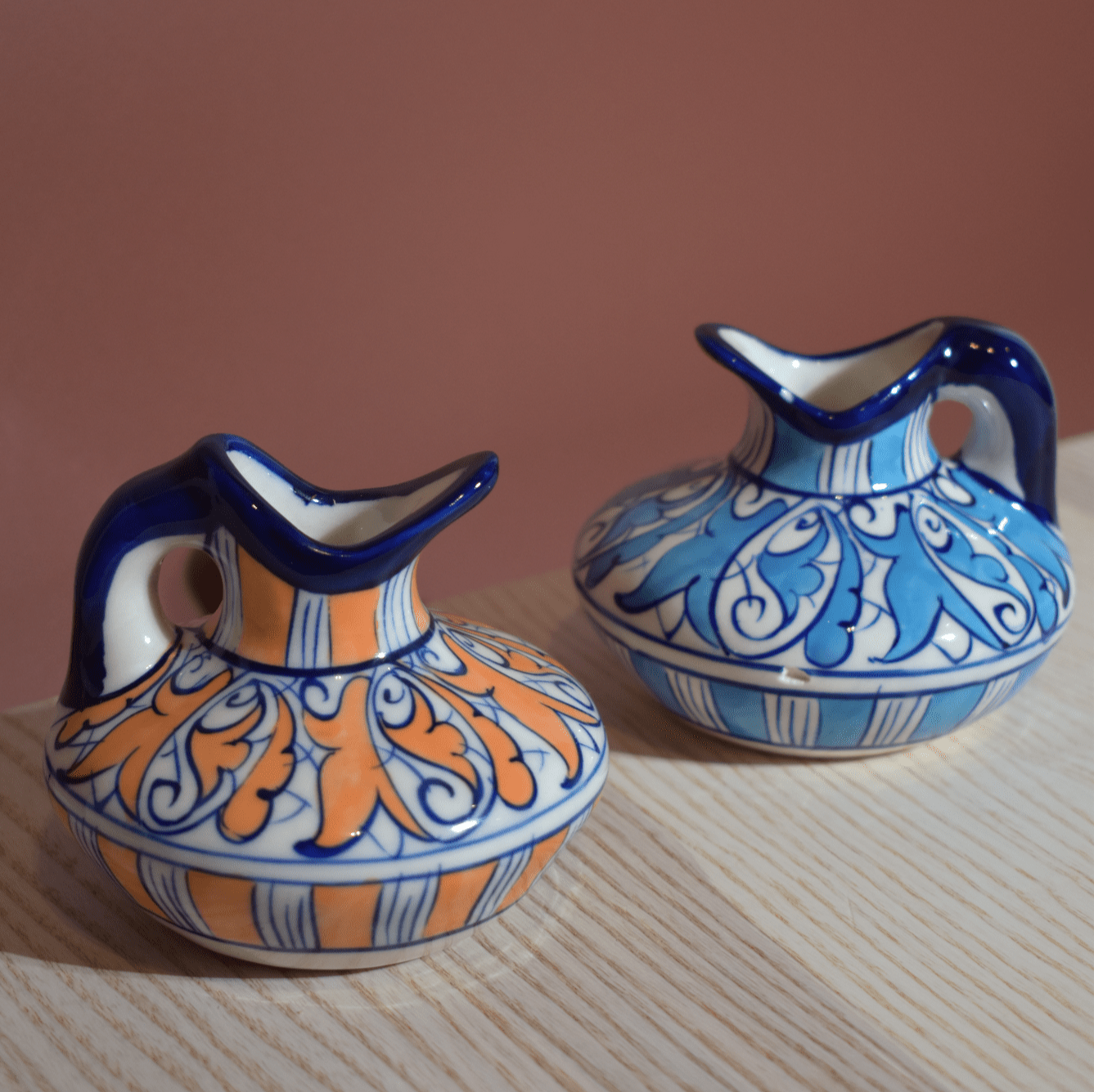 Ceramic Freesia Salad Dressing Jars