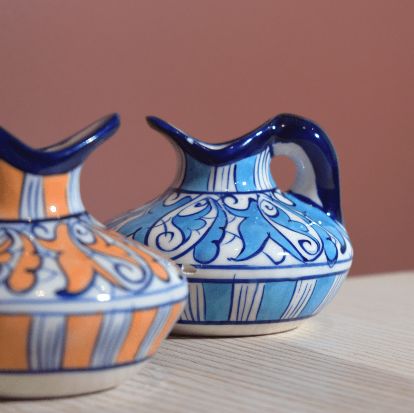 Ceramic Freesia Salad Dressing Jars