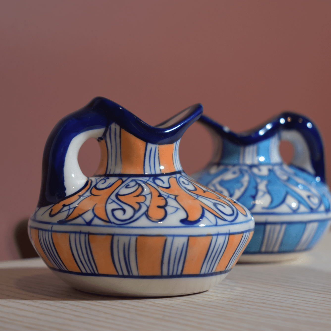 Ceramic Freesia Salad Dressing Jars