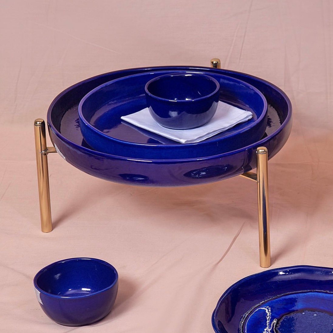 Blue Ceramic Solid Platters