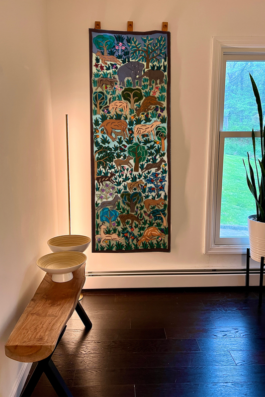 The Approaching Elephant Vintage Tapestry Wall Hanging