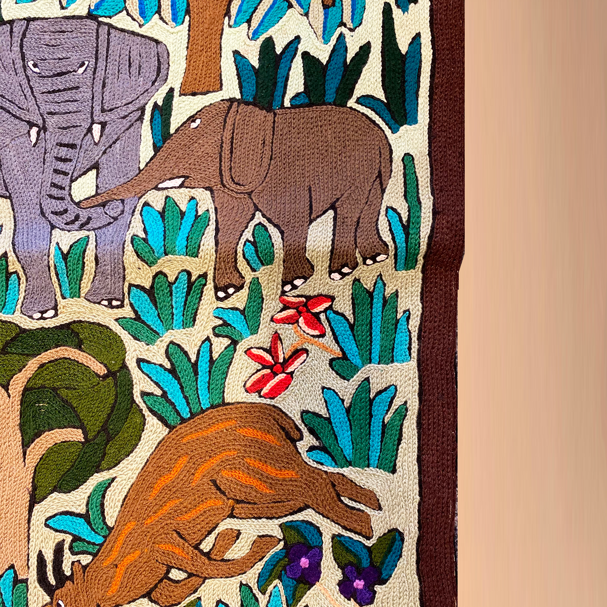 The Approaching Elephant Vintage Tapestry Wall Hanging