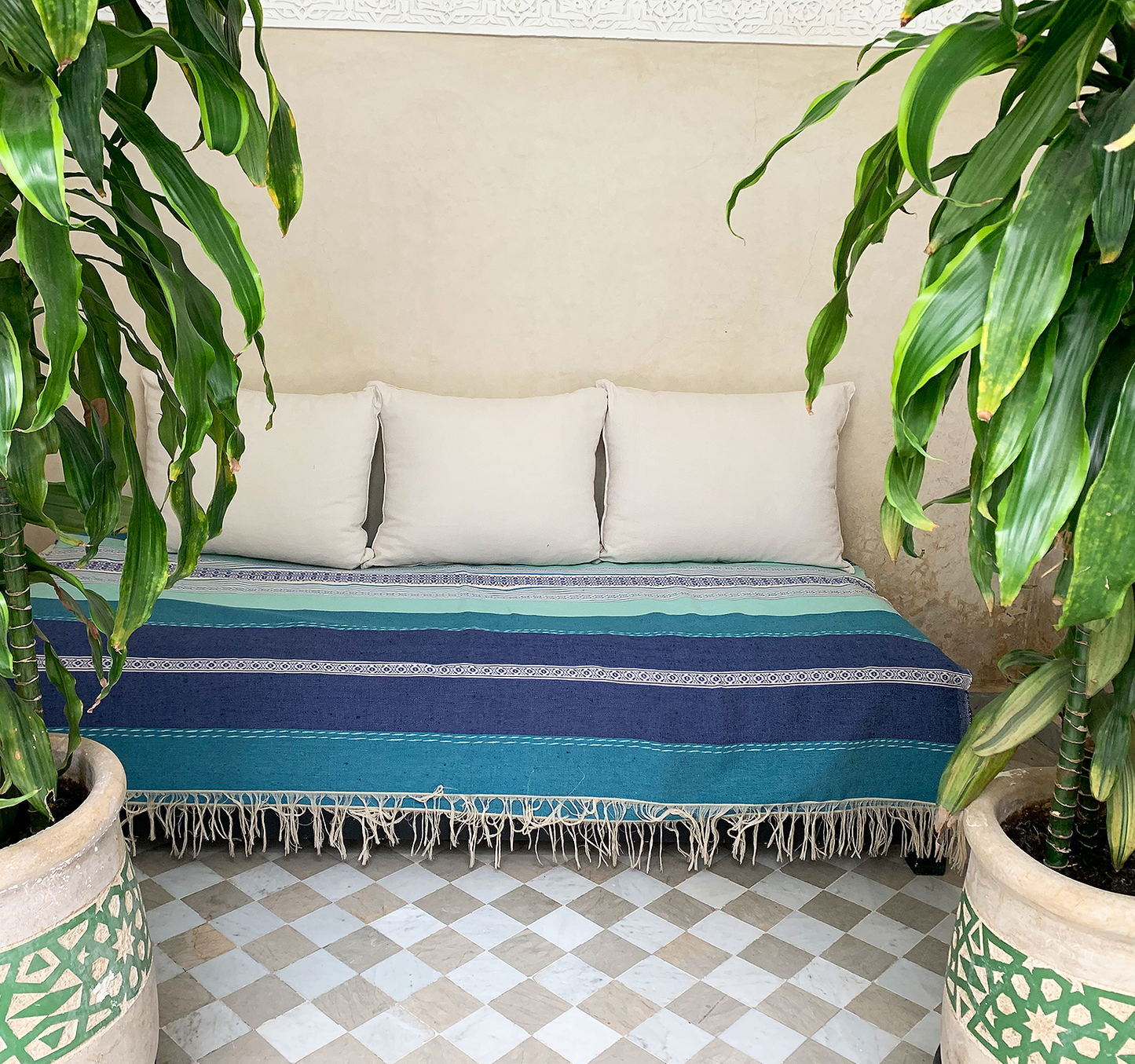 Blue Linear Throw