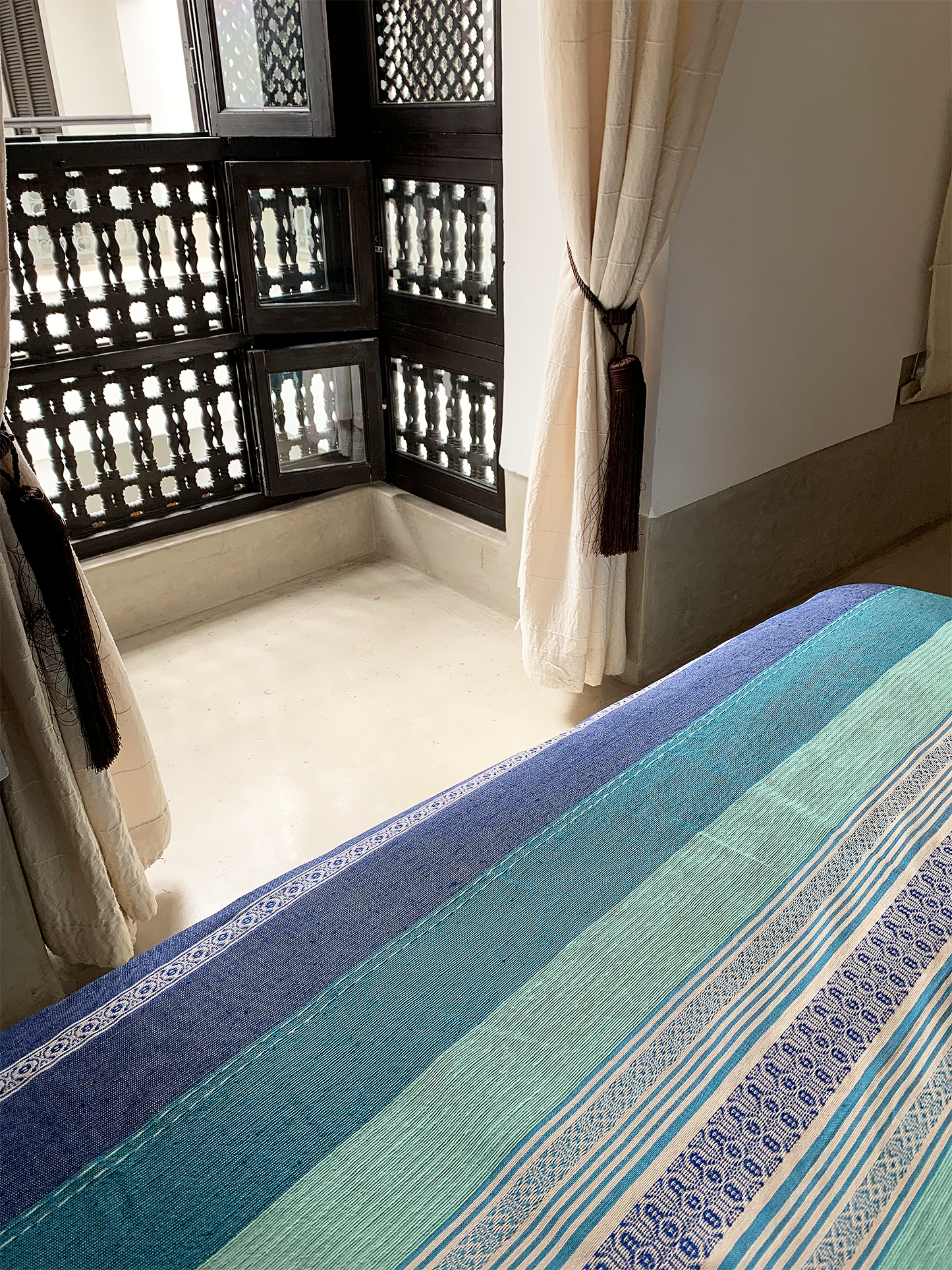 Blue Linear Throw