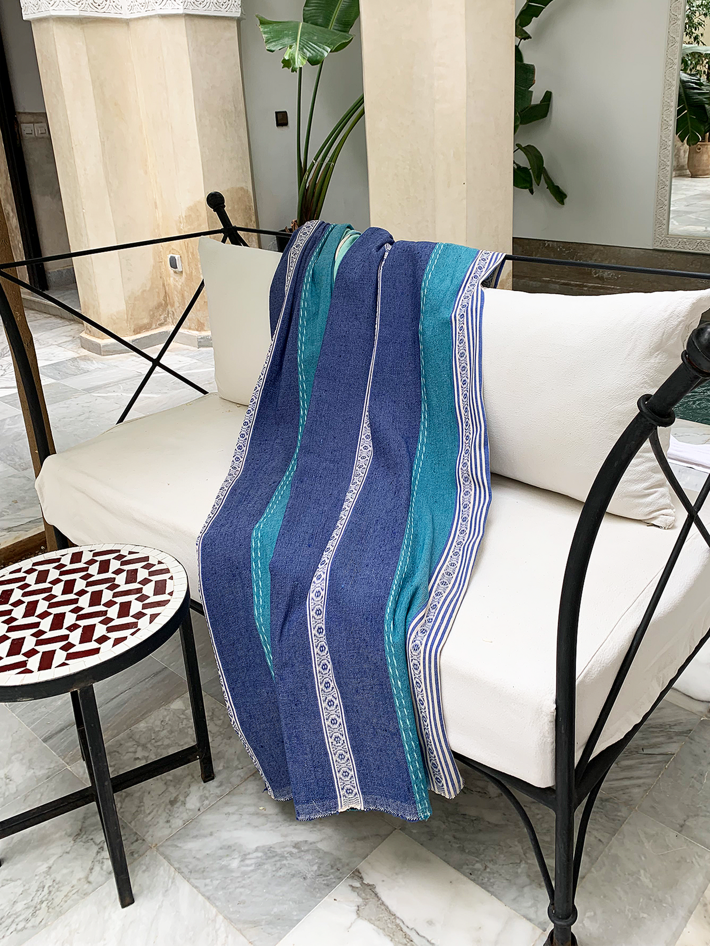 Blue Linear Throw