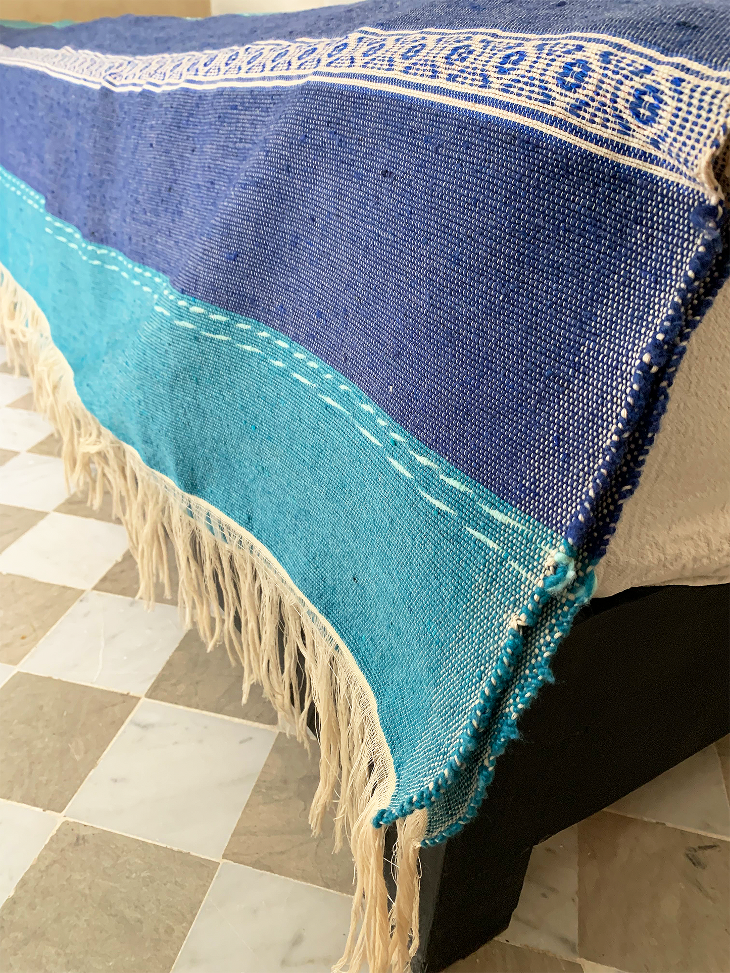 Blue Linear Throw