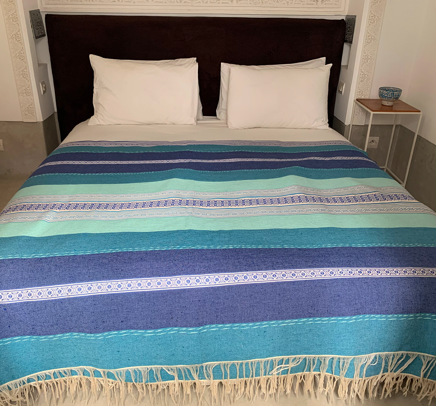 Blue Linear Throw