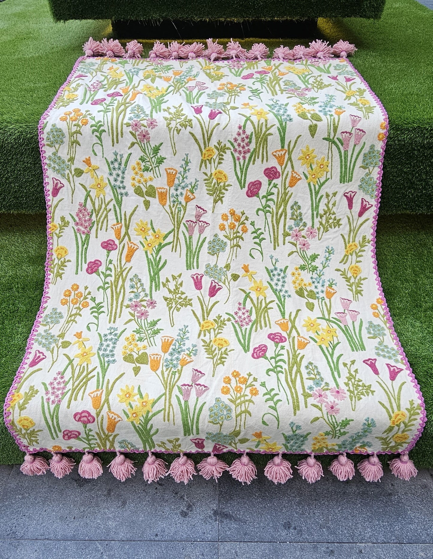 Floral Whimsy Bed Throw