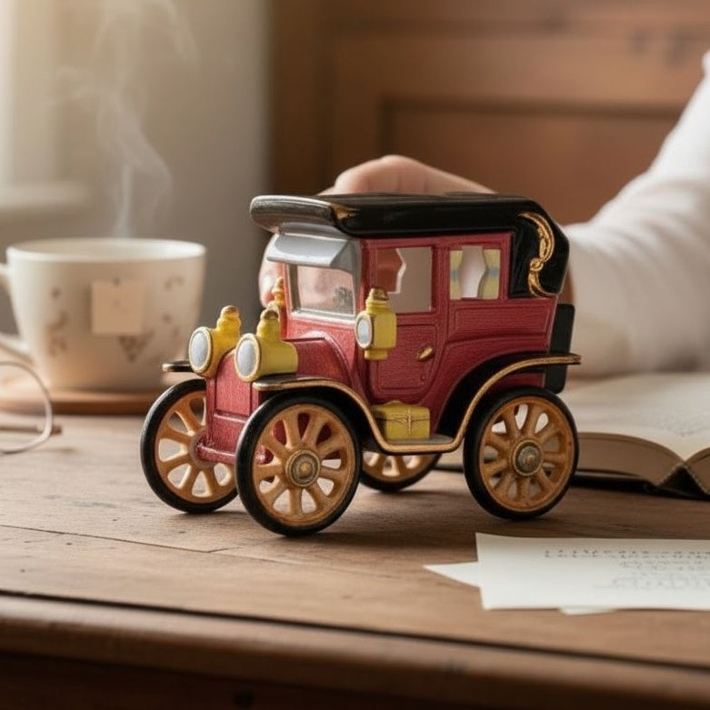 Vintage Crimson Classic Car Showpiece