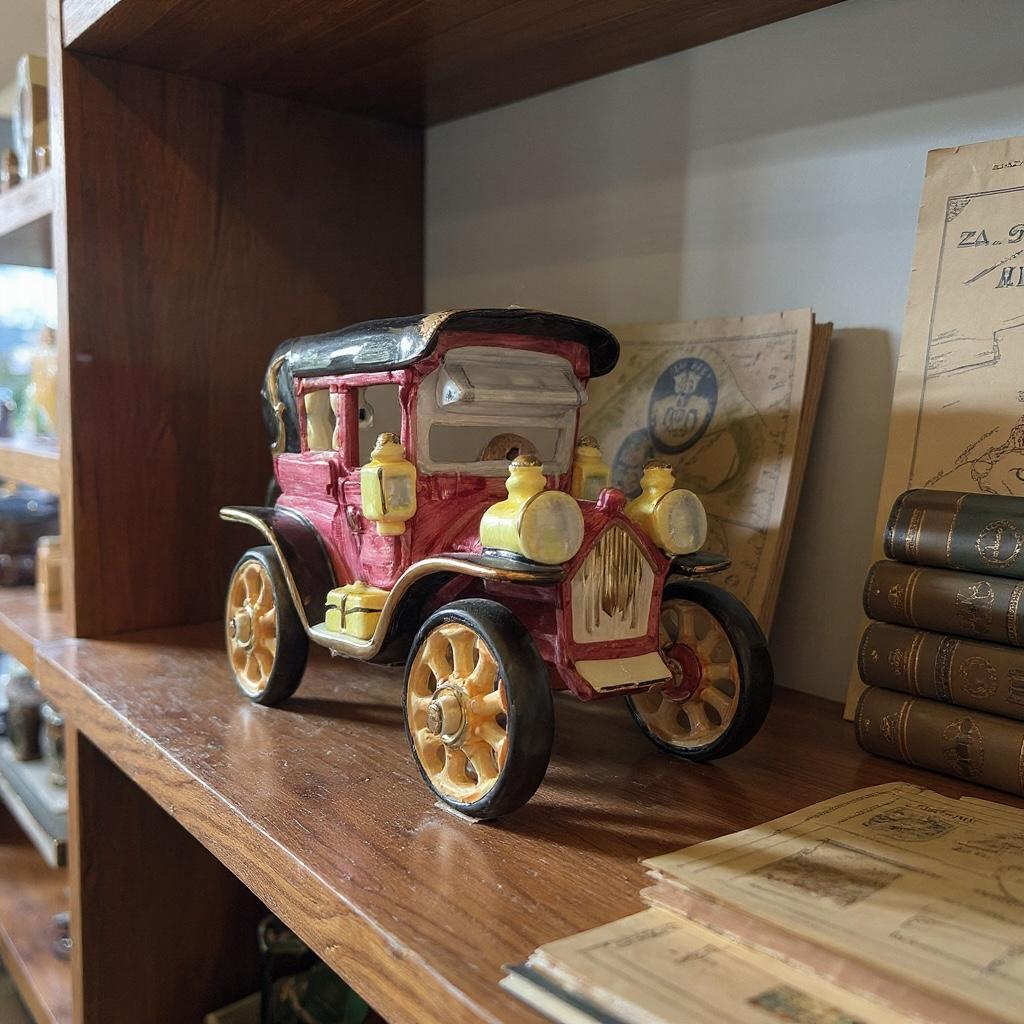 Vintage Crimson Classic Car Showpiece