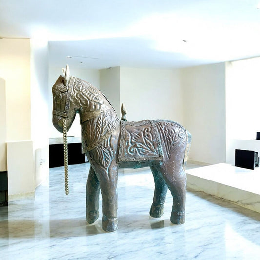Vintage Brass Horse Sculpture