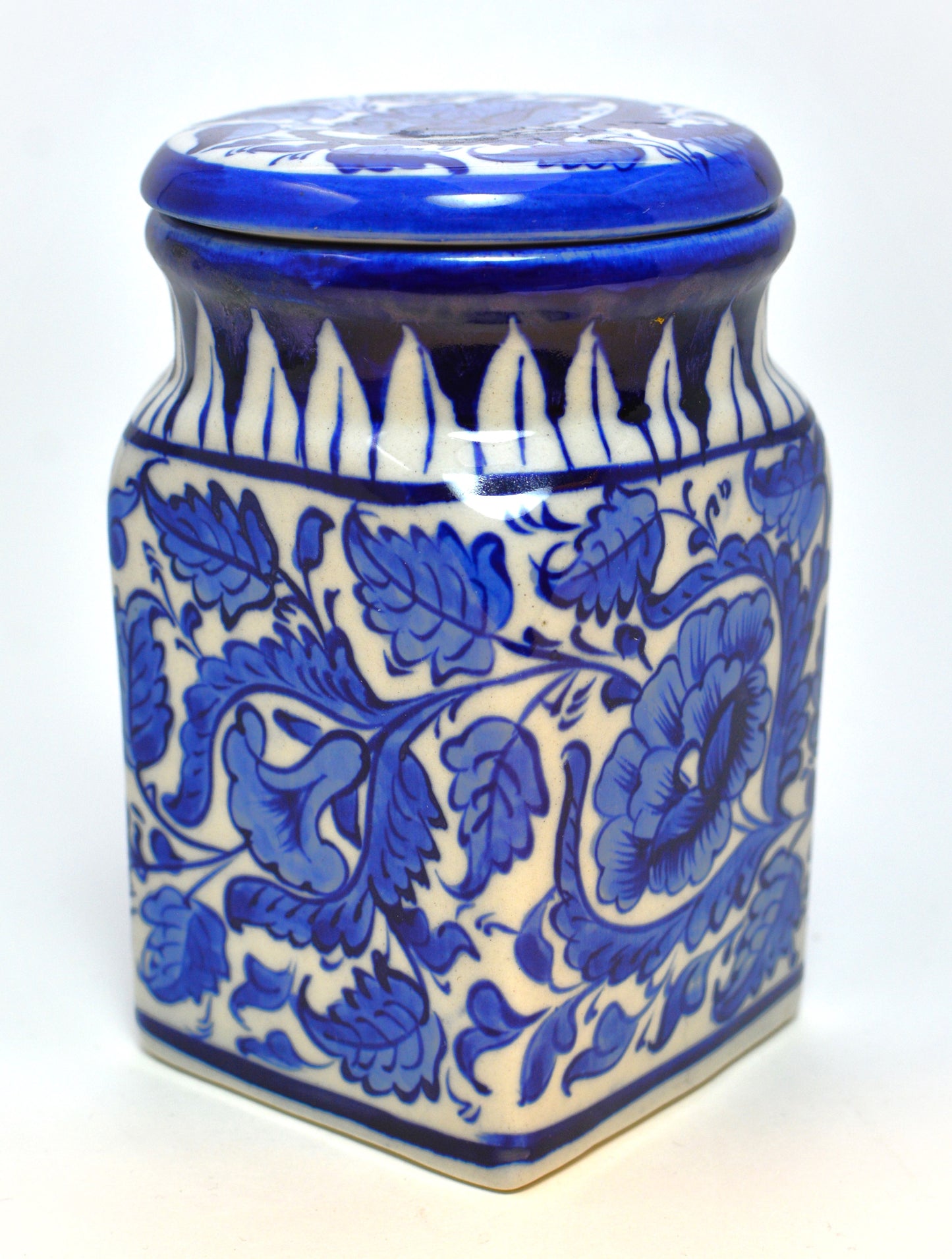 Blue Freesia Jar with Lid