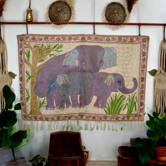 Silk Elephant Wall Tapestry