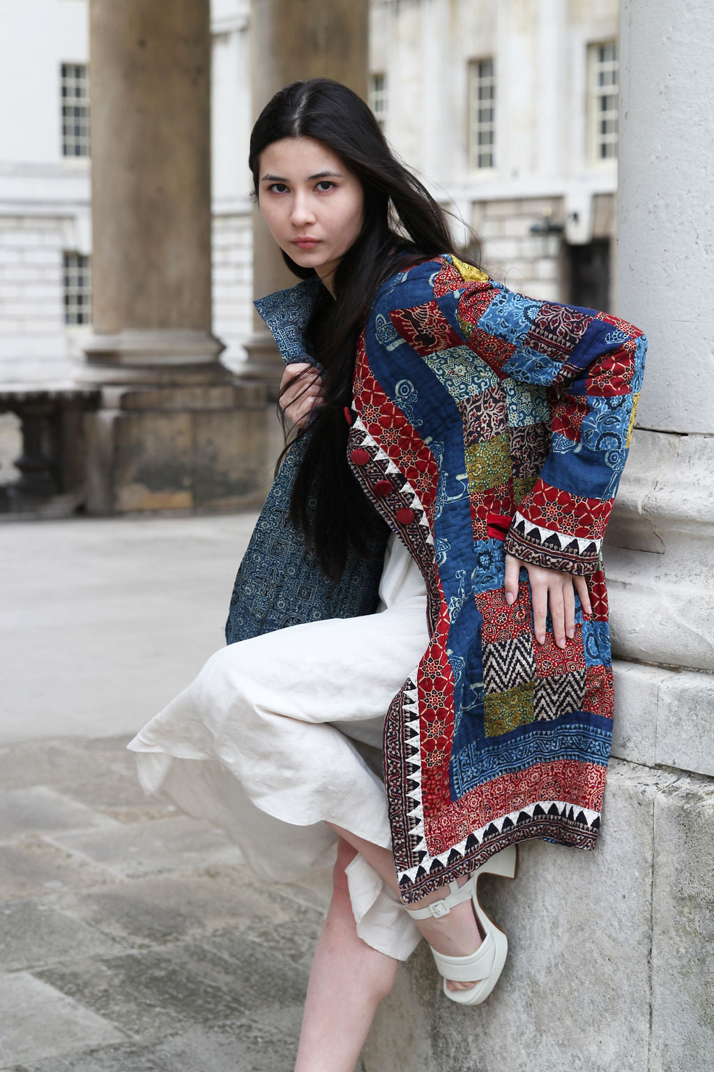 (Free-size) Handcrafted Reversible Sindhi Patchwork Jacket