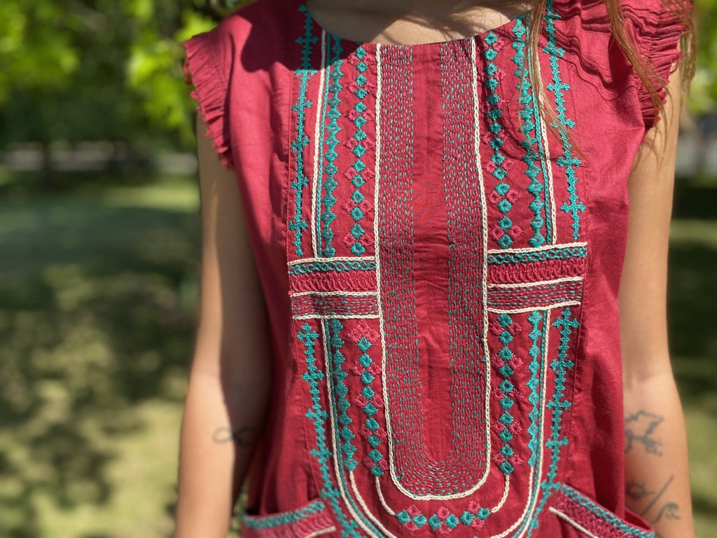 Aliya 100% Organic Handmade Tie Dye Midi Dress