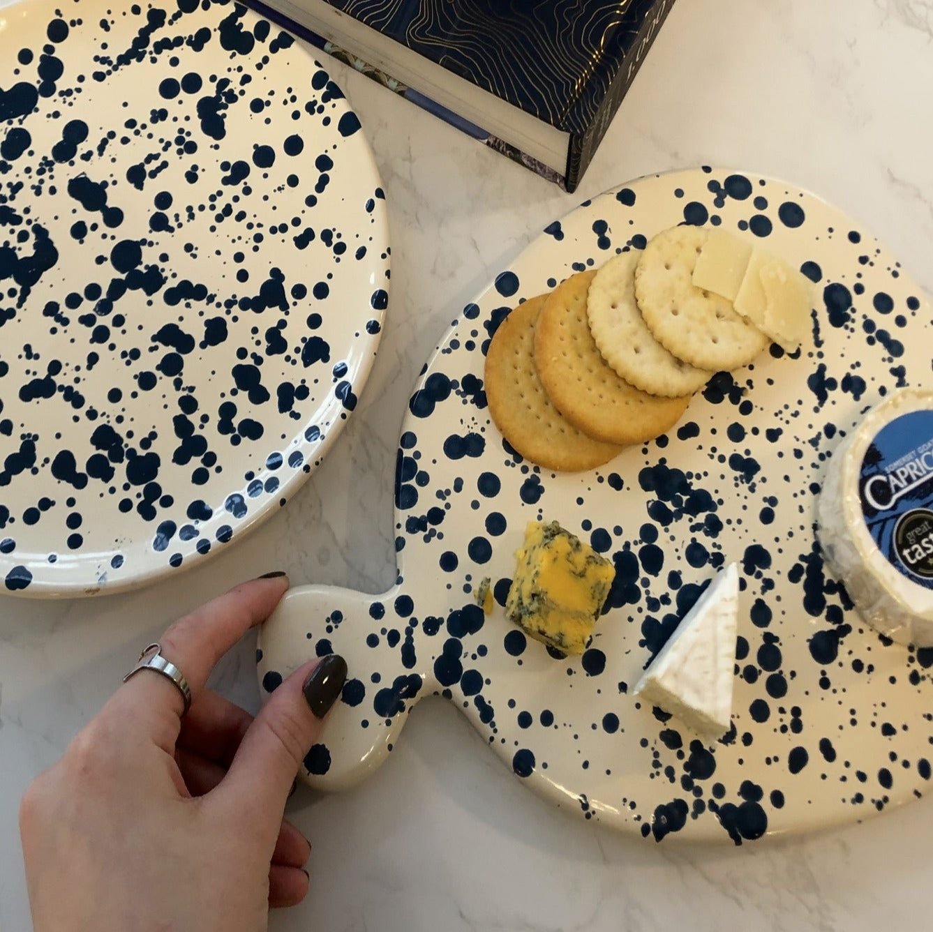 Blue Splatter Serving Board