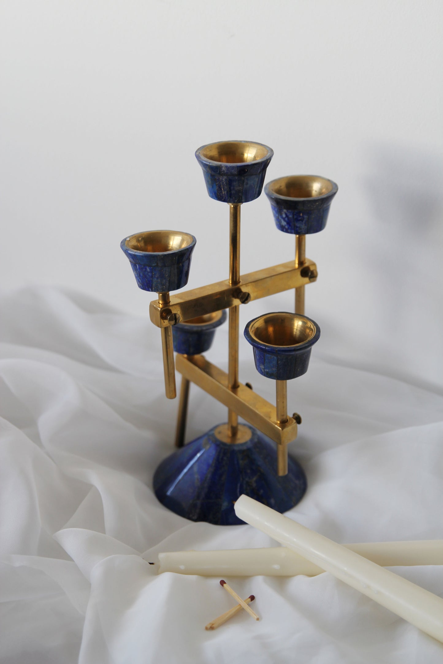 Vintage Lapis Candle Stand