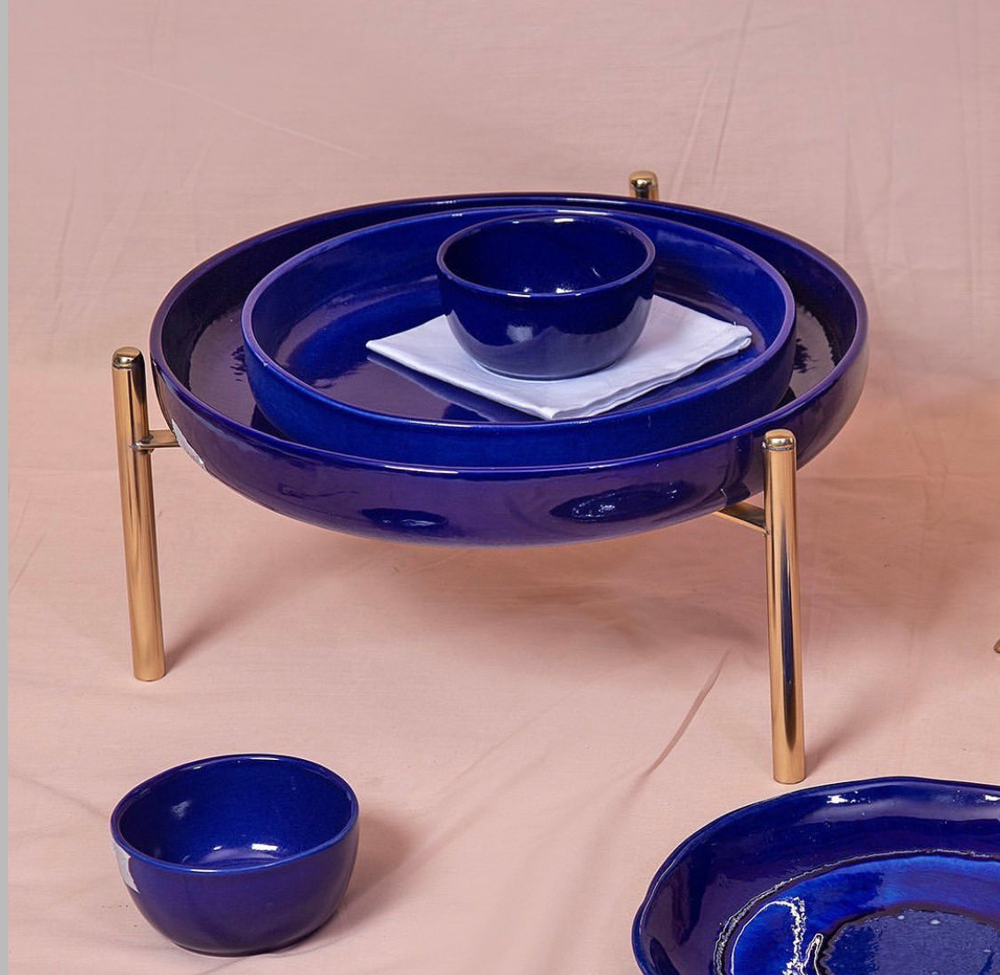 Blue Ceramic Solid Platters