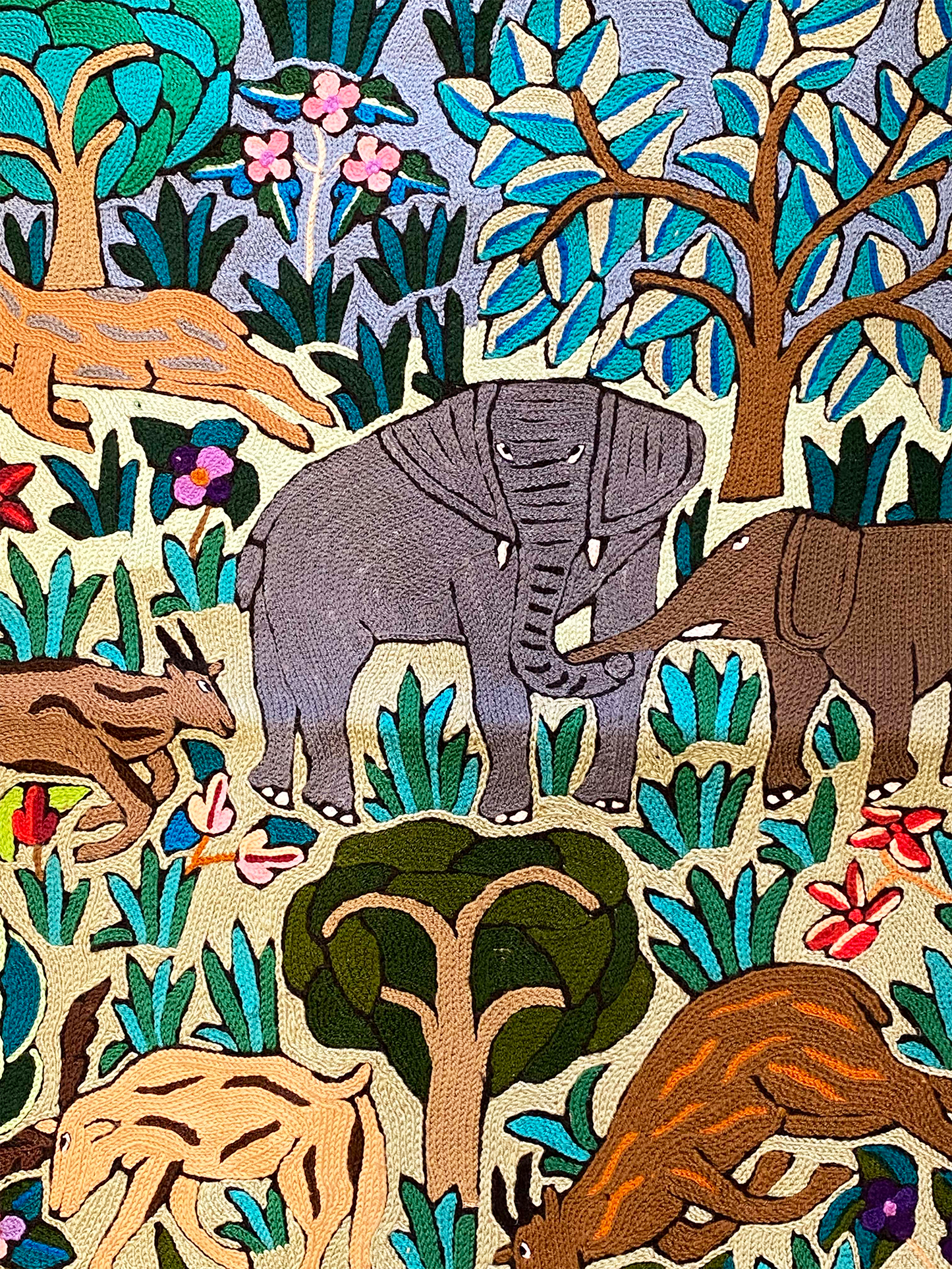 The Approaching Elephant Vintage Tapestry Wall Hanging